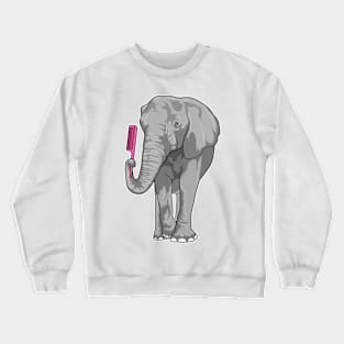 Elephant as Hairdresser with Comb Crewneck Sweatshirt